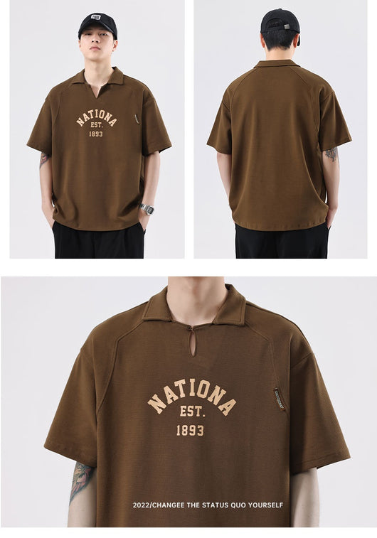 Camisa de Algodón Pesado con Solapa y Manga Corta - Image 18