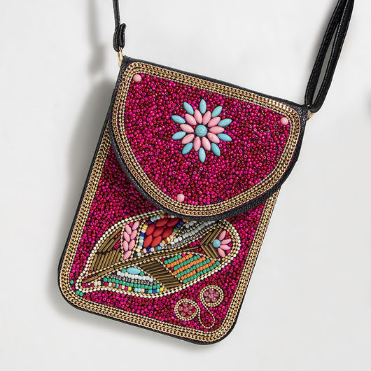 Bolsa Bohemia para Celular con Cuentas y Concha Marina - Image 52