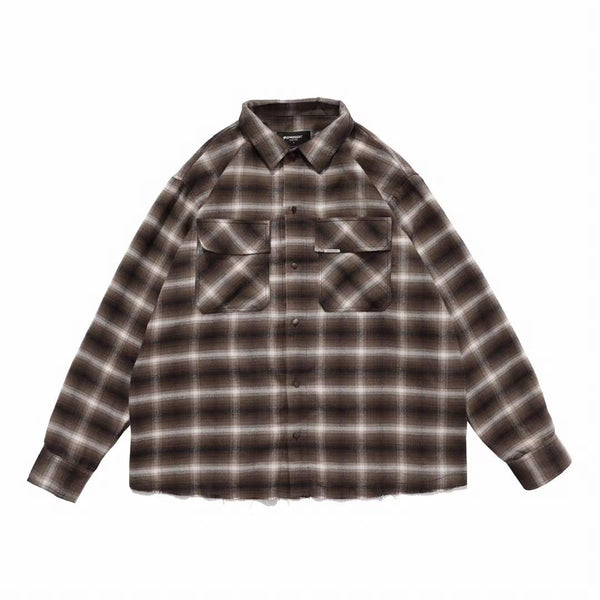 Camisa Flanela Cuadros Bicolor con Detalles Rotos