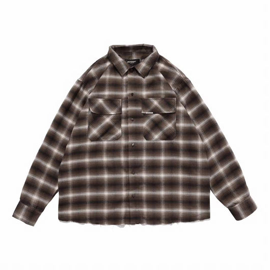 Camisa Flanela Cuadros Bicolor con Detalles Rotos