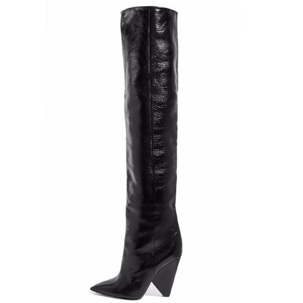 Botas Over The Knee con Tacón Perfilado y Punta Afilada para Mujer - Image 8