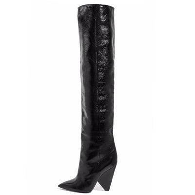 Botas Over The Knee con Tacón Perfilado y Punta Afilada para Mujer - Image 8