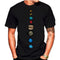 Playera Hombre Estampado Sistema Solar Cuello Redondo Manga Corta