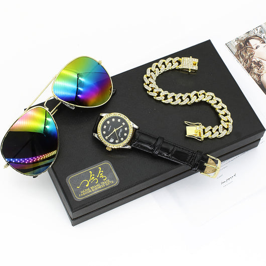 Conjunto Elegante: Gafas de Sol Mujer + Reloj Pulsera de Diseño - Image 3