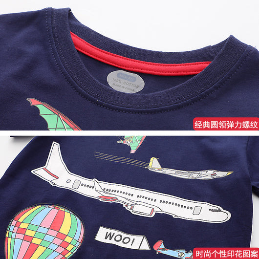 Playera Infantil de Verano con Estampado y Bordado de Dibujos Animados - Image 8