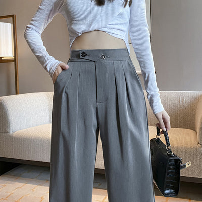 Pantalón Ancho Cintura Alta con Drapeado Elegante - Image 13