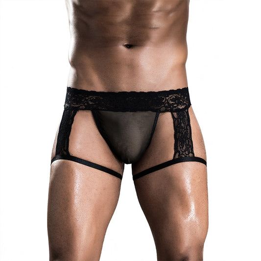 Bóxer Transparente Sexy para Hombre con Encaje Delicado