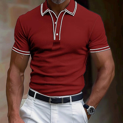 Polo Casual para Hombre con Detalle de Franja en Solapa - Image 12