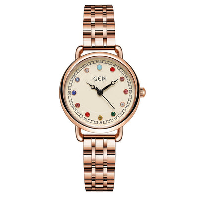 Reloj de Acero Inoxidable para Mujer con Piedra de Nacimiento - Lujo Minimalista Resistente al Agua - Image 6