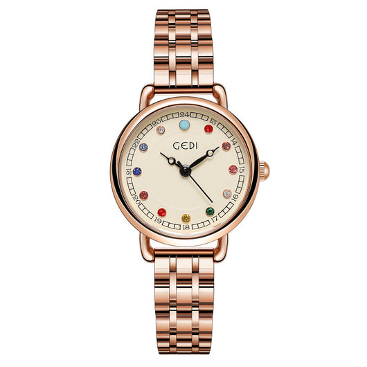 Reloj de Acero Inoxidable para Mujer con Piedra de Nacimiento - Lujo Minimalista Resistente al Agua - Image 6