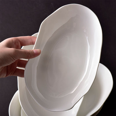 Plato para Ensalada de Porcelana Ultrafina con Diseño Irregular - Image 6