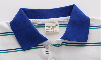 Camisa Escolar Manga Larga con Cuello a Rayas y Detalles en Contraste - Image 7