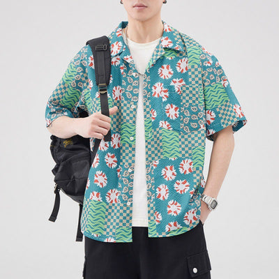 Camisa Hawaiana Retro Seersucker de Manga Corta para Hombre - Image 7
