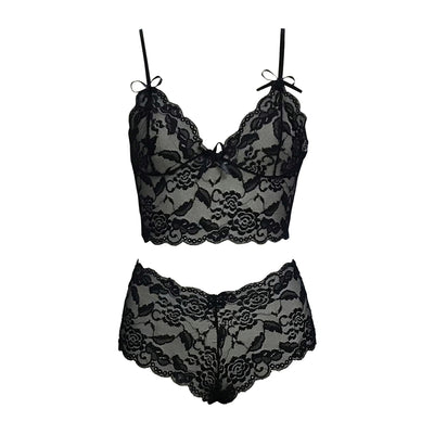 Conjunto de Lencería Ajustable con Encaje Transparente y Cierre de Tres Puntos - Image 8