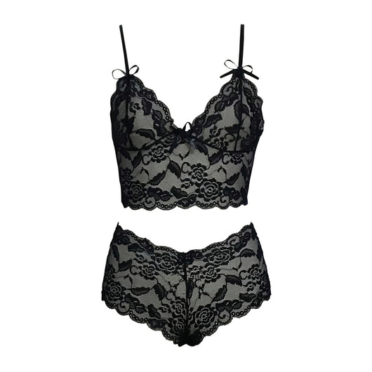 Conjunto de Lencería Ajustable con Encaje Transparente y Cierre de Tres Puntos - Image 8