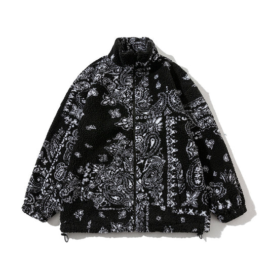 Chaqueta Suéter de Cordero con Cuello Mao Holgado - Image 2