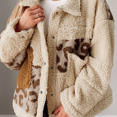 Chaqueta Patchwork Estampado Leopardo con Botones de Presión - Image 18