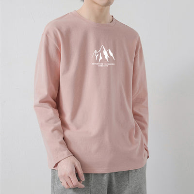 Camiseta de Algodón Manga Larga Suelta para Hombre - Image 33