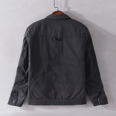 Chaqueta Casual Hombre con Parches y Rayas Contrastantes - Image 3