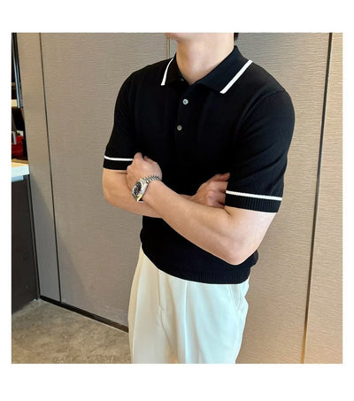 Camisa Suelta de Punto Casual para Hombre - Manga Corta Cómoda - Image 10