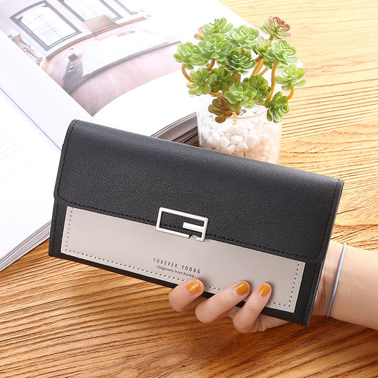 Billetera Clutch Tri-Fold con Cierre de Hebilla y Monedero Multi-Tarjetas - Image 4