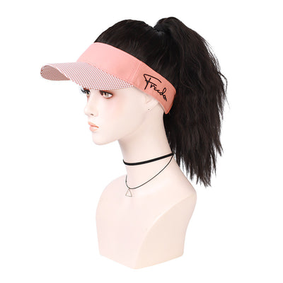 Peluca Larga Negra con Gorra de Béisbol Integrada - Estilo Red Net - Image 13