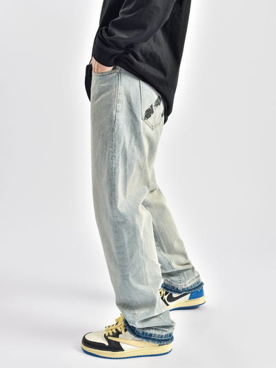 Jeans Hombre Lavado Claro Corte Recto Oversize - Image 14