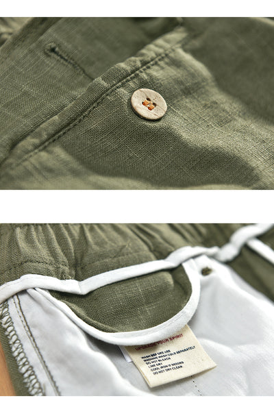 Shorts de Lino Casual para Hombre con Bolsillos y Cordón - Image 16