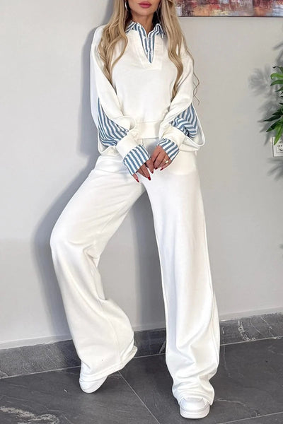 Conjunto de Camisa de Cuello Solapa y Sudadera Holgada - Image 15