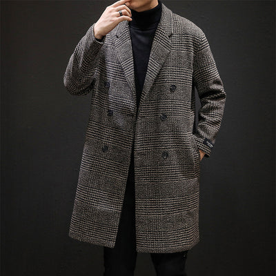Abrigo Cuadros Slim Fit - Gabardina Larga Elegante - Image 13