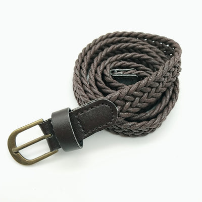Cinturón Tejido Retro con Hebilla de Aleación de Bronce - Estilo Vintage para Mujer - Image 6