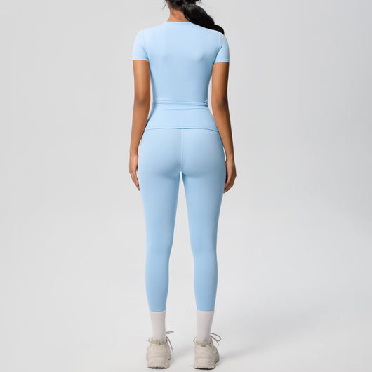 Conjunto Deportivo Mujer: Playera y Pantalón Yoga Cintura Alta - Image 4