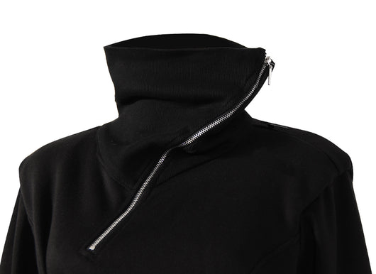 Sudadera Cuello Alto con Cierre Diagonal y Dobladillo Irregular - Image 11