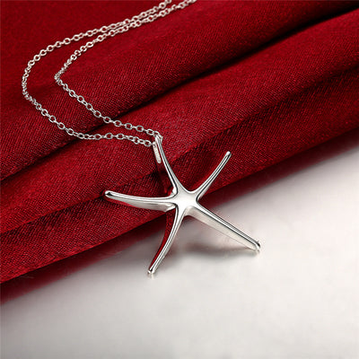 Conjunto de Collar y Aretes Estrella de Mar Plateados - Image 8