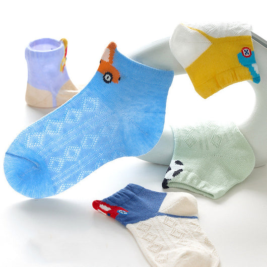 Calcetines de Algodón Transpirable con Patrón de Diamantes a Juego de Colores para Niños - Image 4