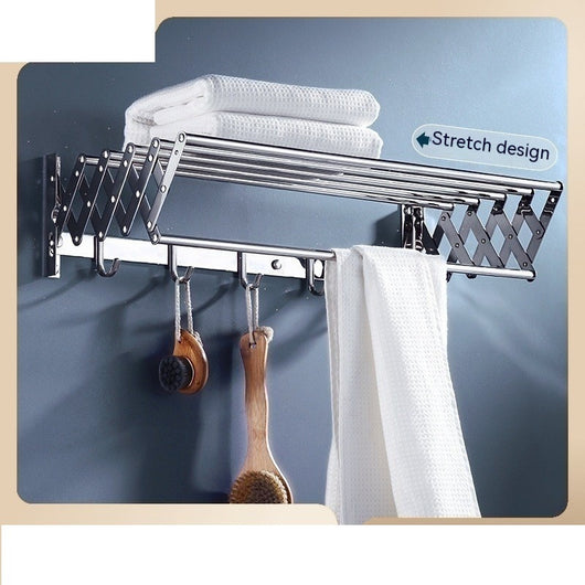 Estante de Acero Inoxidable para Baño sin Perforaciones - Toallero Extensible - Image 11