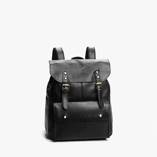 Mochila de Cuero Genuino Gran Capacidad para Mujer