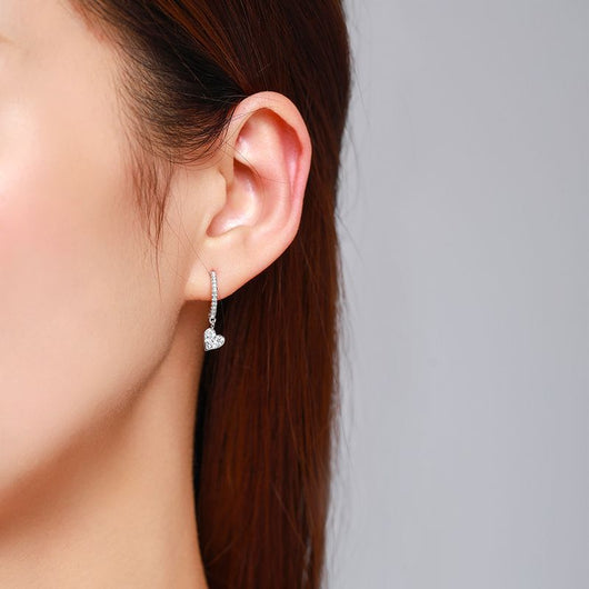 Aretes de Plata 925 con Diamantes en Forma de Corazón - Image 9
