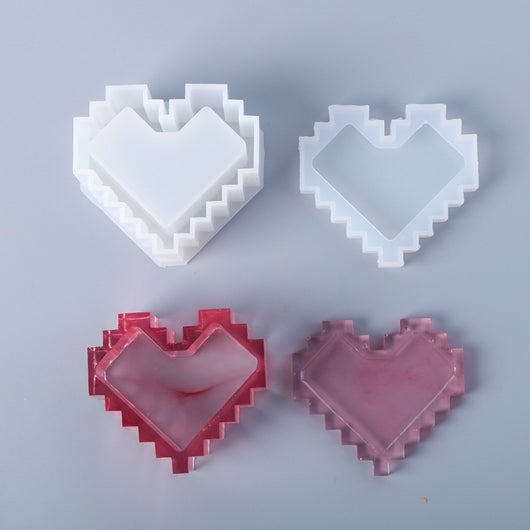 Molde de Silicona para Resina Epóxica - Caja de Almacenamiento Pixel Love DIY - Image 2