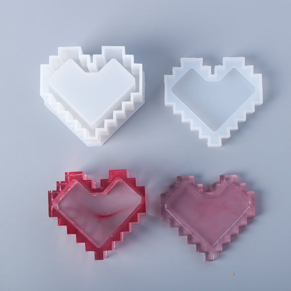 Molde de Silicona para Resina Epóxica - Caja de Almacenamiento Pixel Love DIY