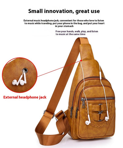 Bolso de Cuero PU Texturizado con Compartimento en el Pecho - Image 37