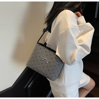 Bolsa Crossbody de Lona con Lunares y Moño Fashion - Image 36