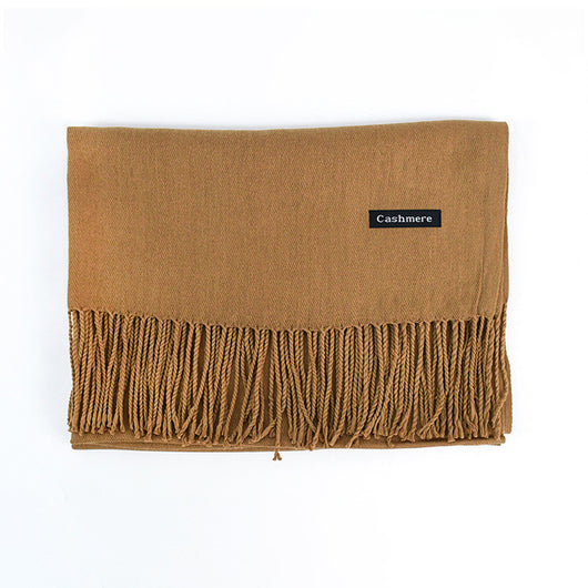 Bufanda Ligera de Color Liso con Flecos Elegantes - Image 14