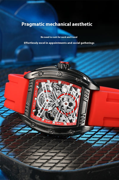 Reloj Mecánico Estilo Barril de Vino con Correa de Silicona - Image 22
