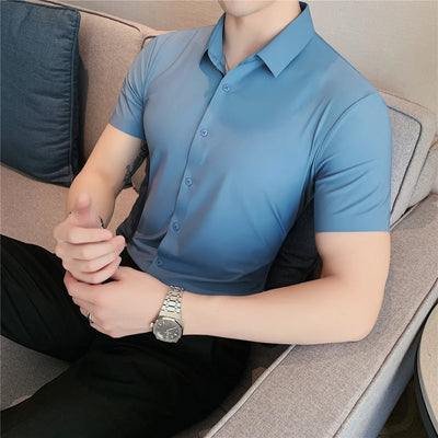Camisa Deportiva Elástica de Manga Corta para Hombre - Image 21