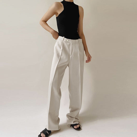 Pantalones Cómodos de Corte Relajado para Mujer - Negro Versátil