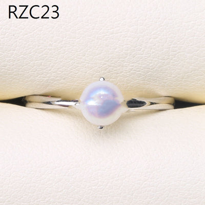Anillo de Perla Barroca Natural Diseño Luna Platino - Image 22