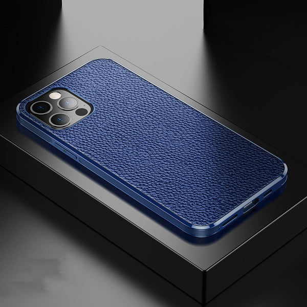 Funda Magnética de Cuero Lychee para iPhone - Protección Suave TPU