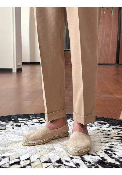 Pantalones Casuales Retro de Cintura Alta Corte Recto para Hombre - Image 12