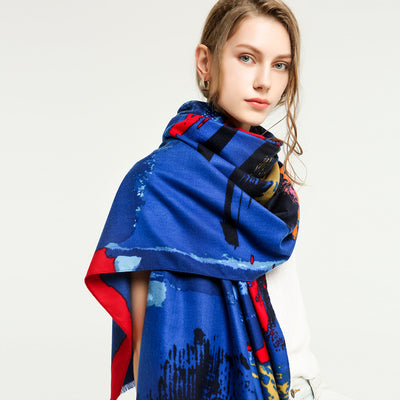 Pañuelo de Satén Estampado Doble Cara con Diseño Graffiti - Image 12